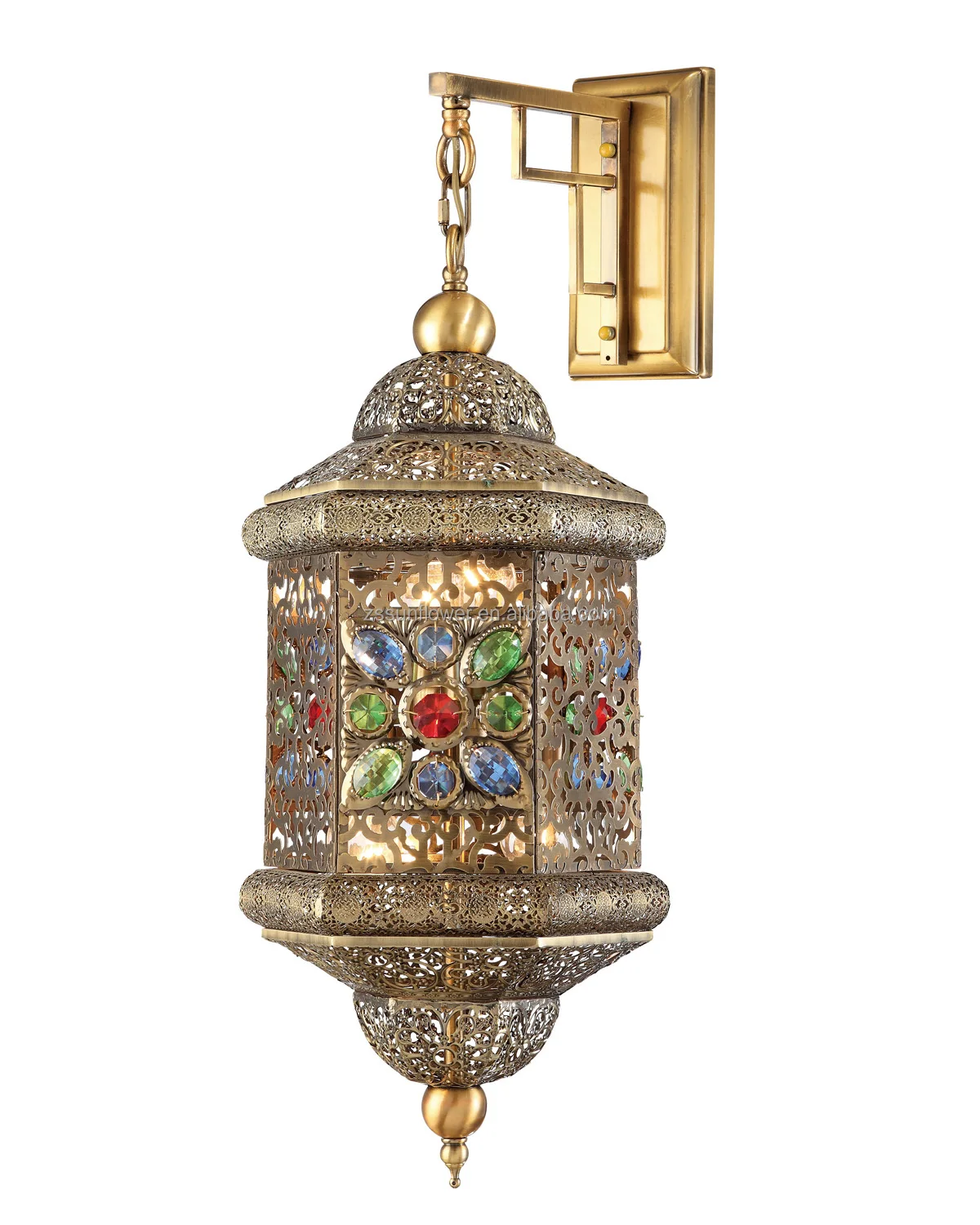 

Arabic Antique Wrought Iron light villa iron metal wall lamp