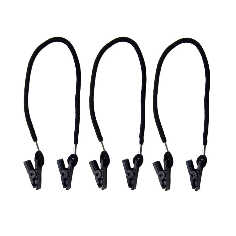 3 قطع من مشابك حبل النايلون، أشرطة حبل قابلة للتعديل، قبعة مقاومة للرياح، مشبك أمان خارجي للبالغين باللون الأسود #3