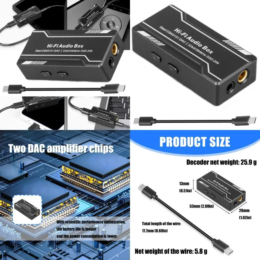 

Y1UB USB C до 3,5 мм 4,4 мм звуковой адаптер типа C к ключу для наушников 32 бит, 384 кГц, кабель с чипом CS43131, коробка для