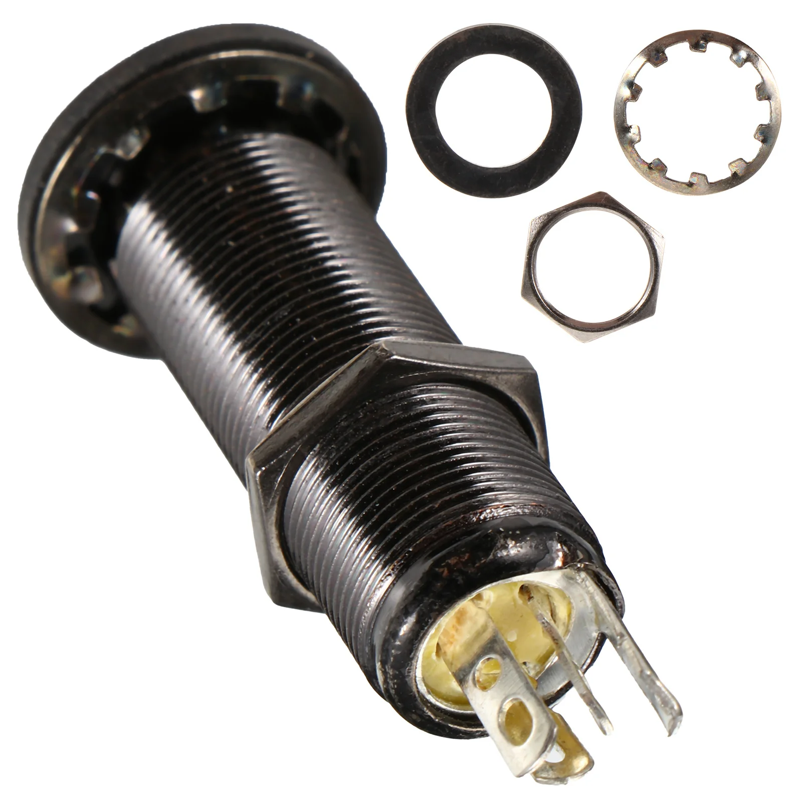 

Barrel Jack Cylinder Flush Mount Stereo Socket Replacement Electric Guitar Compact High Sensitivity Bass Barrel Jack Input Plug