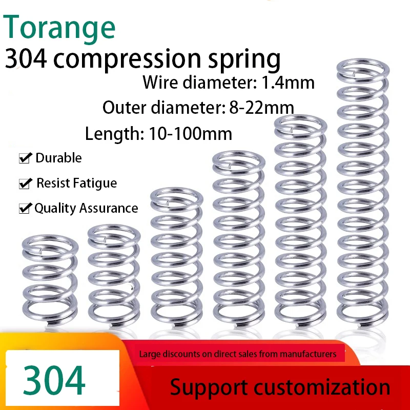 304SUS Rotor Return Spring Compressed Spring Wire Diameter 1.4mm External Diameter 8-22mm for Durability And Precisi