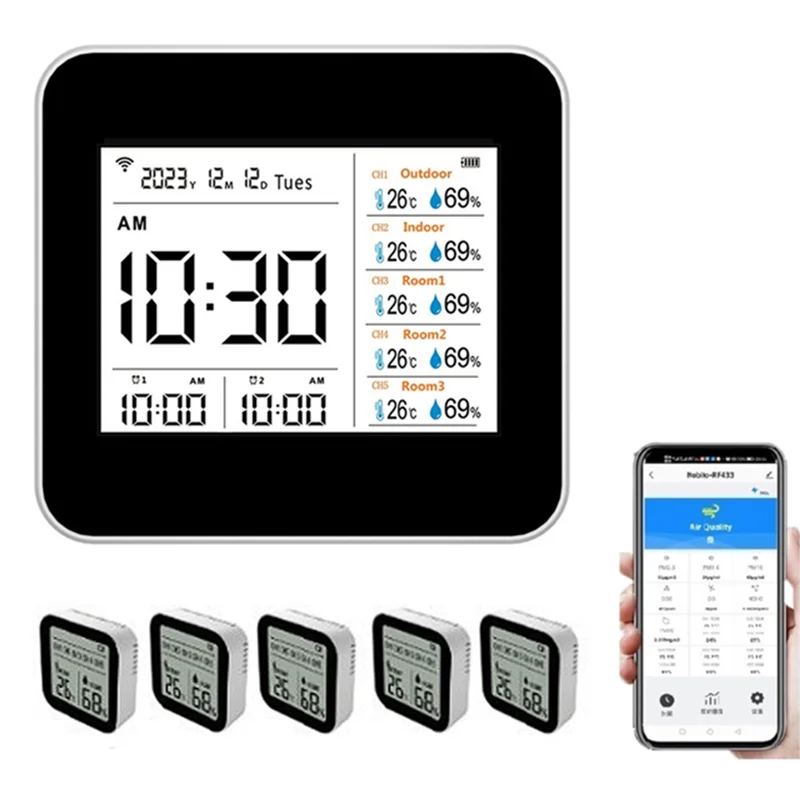 13 In 1 Tuya WIFI อัจฉริยะเครื่องวัดอุณหภูมิเครื่องวัดความชื้นในร่มอุณหภูมิที่ถูกต้องความชื้น Gauge Monitor