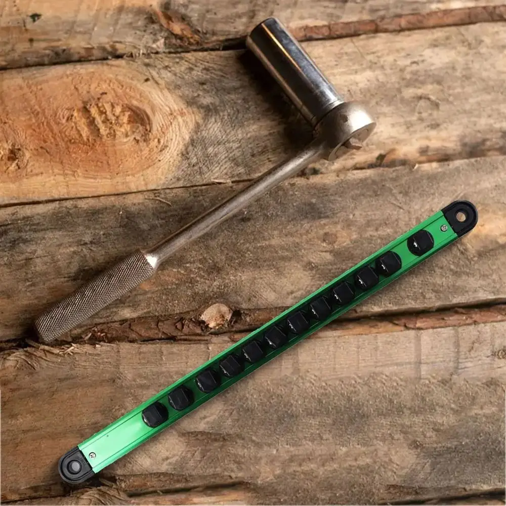 

360° Swivel Magnetic Organizer Adjustable 1/4 3/8 1/2 Inch Storage Rack Sliding Stand Large Capacity Clip Rail Holder