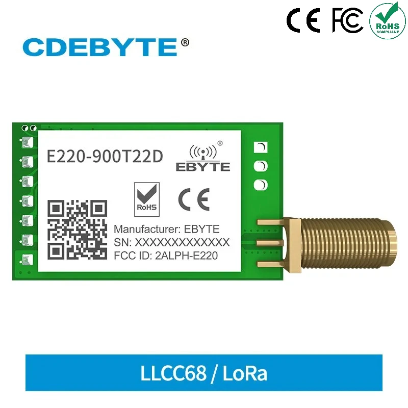 LoRa 868MHz 915MHz LLCC68 moduł bezprzewodowy 22dBm daleki zasięg 5km CDEBYTE E220-900T22D SMA-K UART RSSI nadajnik-odbiornik DIP — zdjęcie produktu 7
