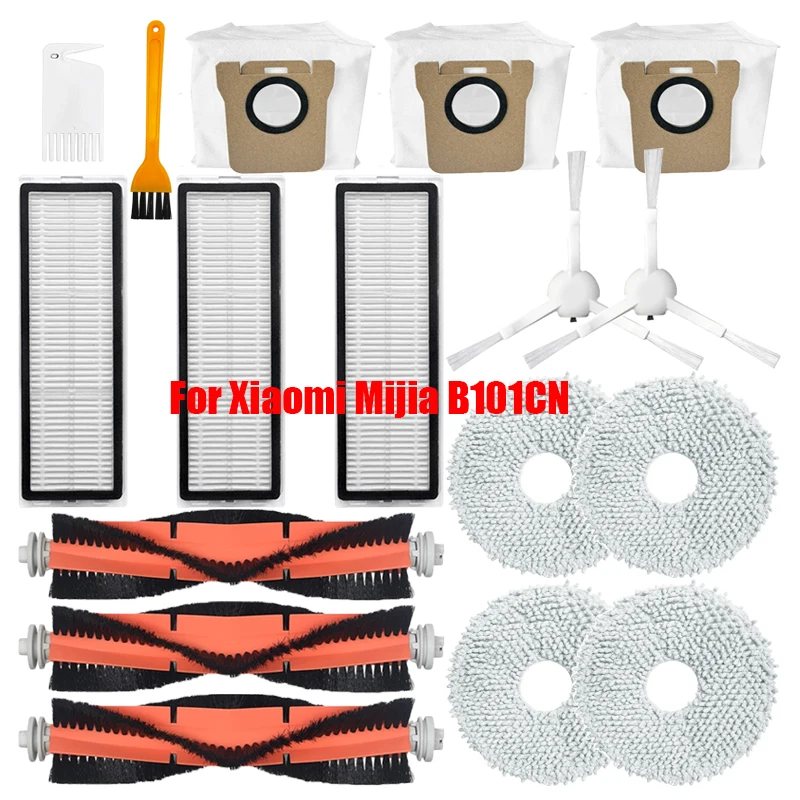 Main Brush Mop Cloth Dust Bag Spare Parts For Xiaomi Mijia B101CN Robotic Vacuum Cleaner Side Brush Hepa Filter Replacement