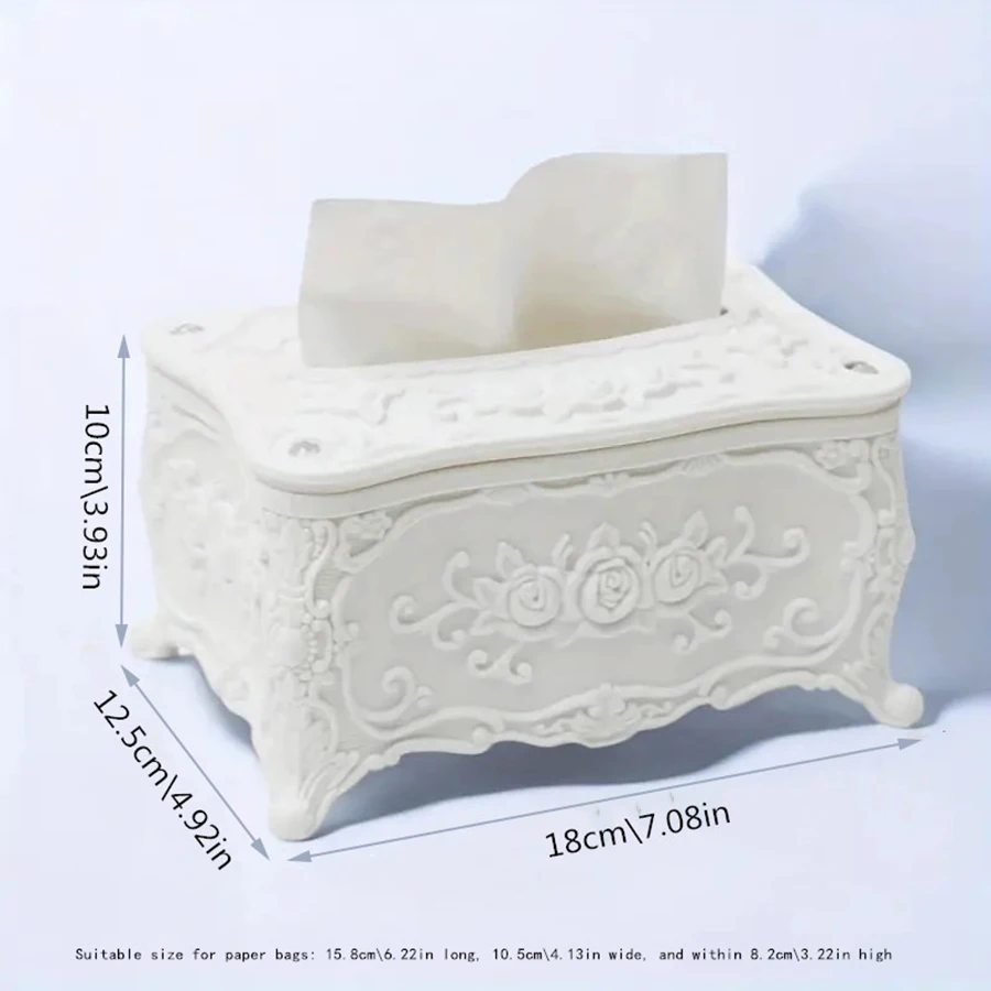 Simple European Tissue Box, Small Napkin Extraction Box, Restaurant, Bathroom, Office Desktop, Plastic Extraction Paper Storage