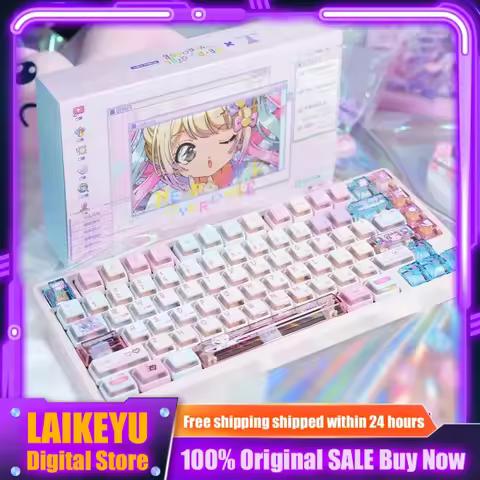 Anime Needy Streamer Overload Keycap Mechanical Keyboard PBT+PC Custom Cute Keycap PC Gaming Keyboard Accessories Cartoon Gift