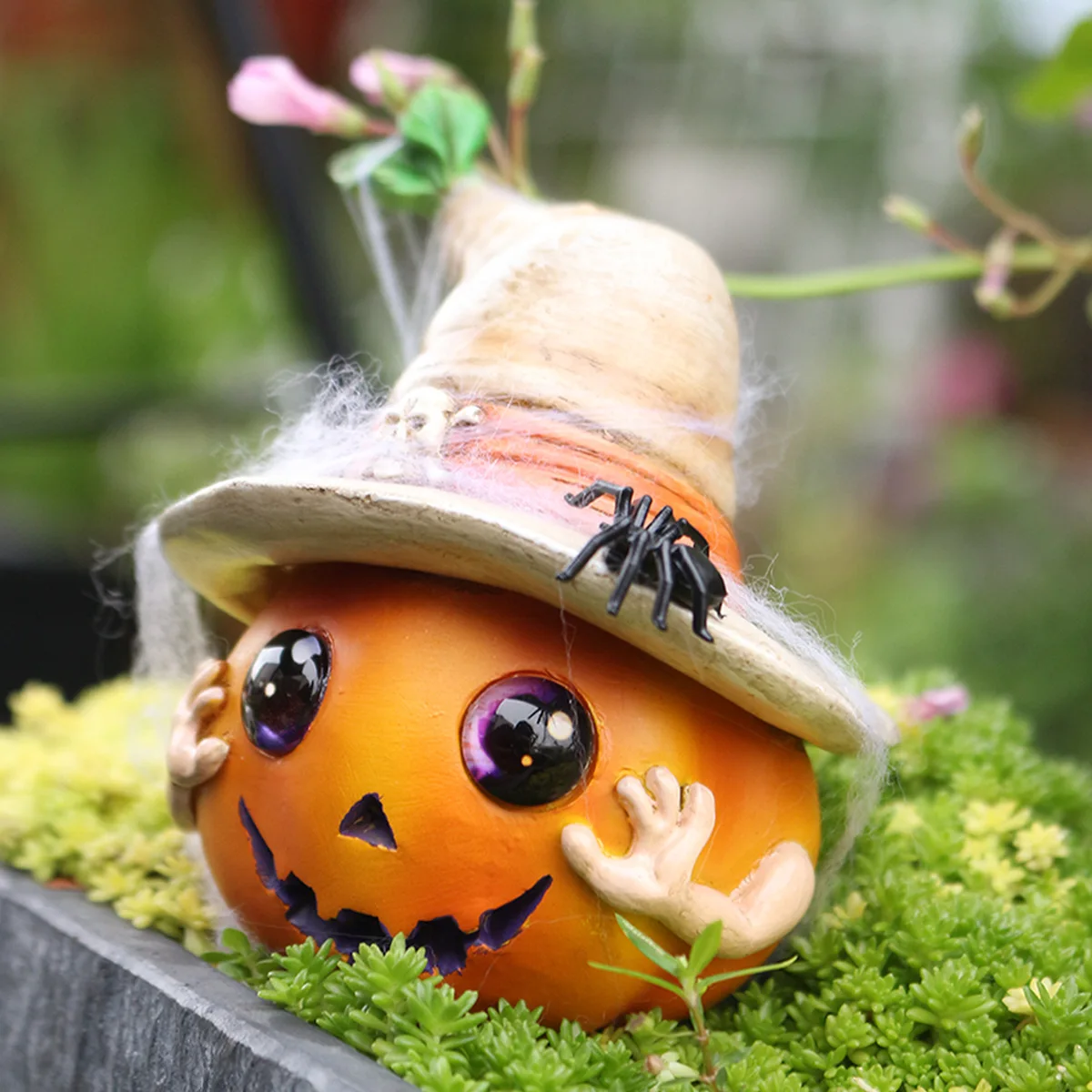 New hat pumpkin elf statue creative home desktop resin ornament Halloween decoration gift