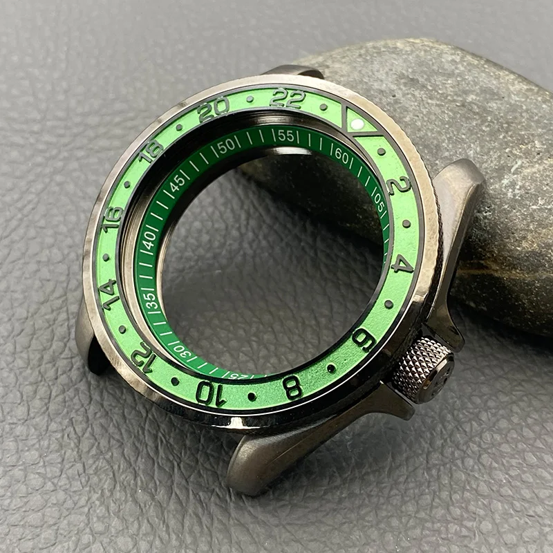 Mod SKX007 Case NH35 Case Gun Grey Seal Back Cover or Transparent Bottom Cover Fits NH34 NH35 NH36 Movement Men Watch Case