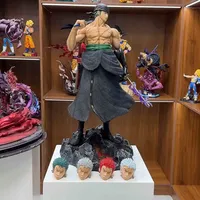 One Piece Anime Large 50cm Five-Headed Eagle Carrying Knife Domineering Zoro Collectible Statue Model Figure Ornament Gifts