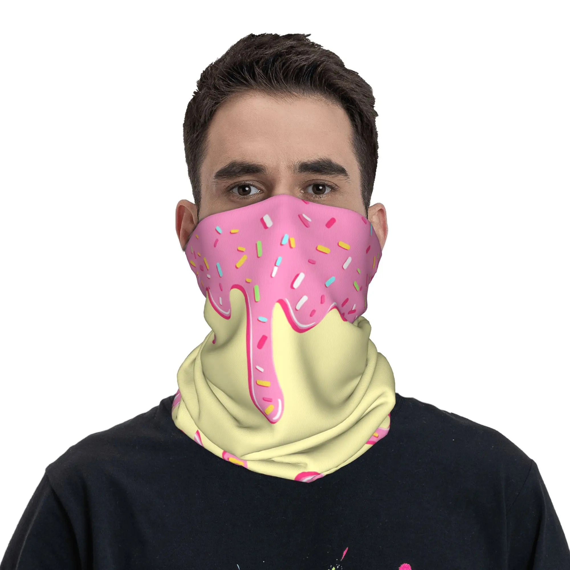 

Ice Cream Bandana Funny Balaclava Autumn Hiking Camping Sun Protection Cycling Mask Seamless Soft Face Masks