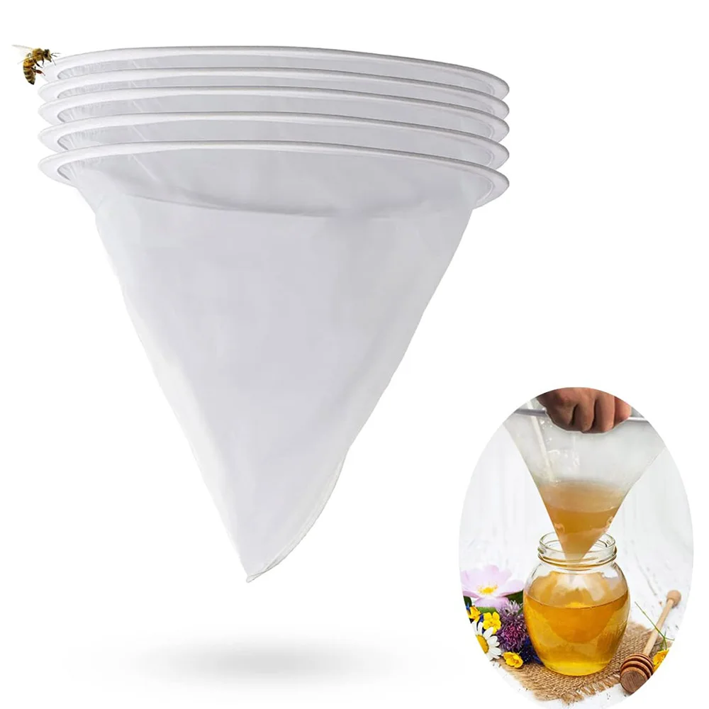 Bee Honey Filter Precision Screener Strainer Funnel-shaped Nylon Impurities Filtration Net Beekeeping Special Tools