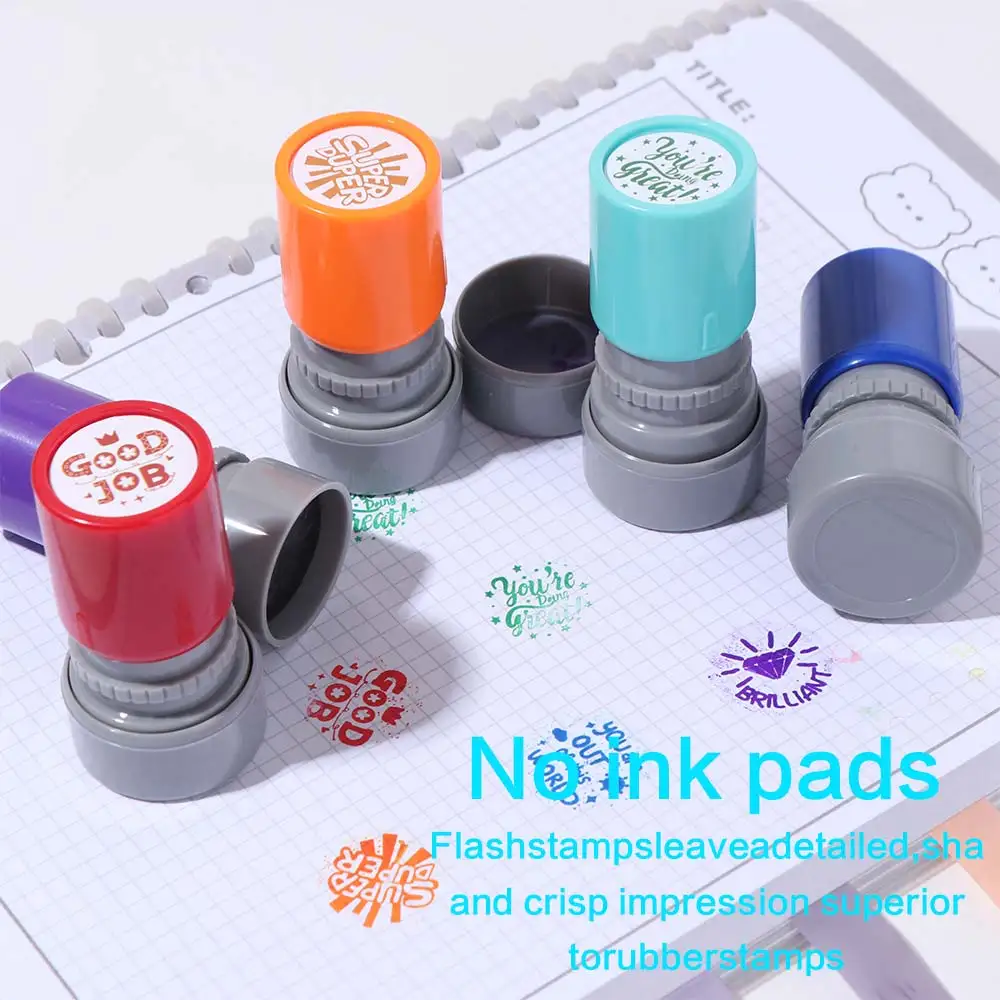 

Automatic Inking Teacher's Comment Stamp English Version Encouragement Educational Behavior Stamp Circular Incentive