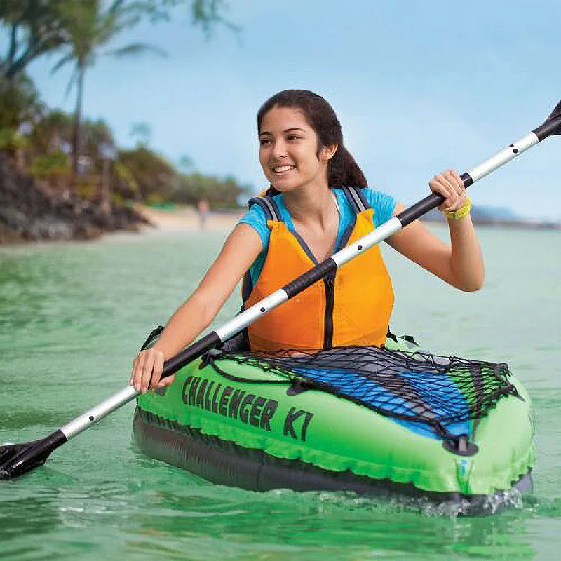 Canoa inflável Intex com bomba manual, Ocean Kayak com bomba, 1 pessoa, 68305 Challenger K1