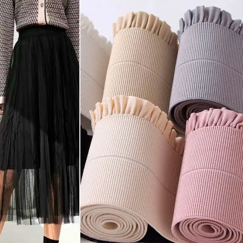 Lace folded in half, 6cm loose elastic straps, high trouser waistband, high-waisted accessories, elastic bands, high stretch