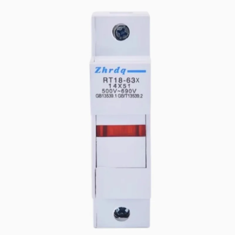 RT18-63 RT18-63X 1P 63A 50A 32A 40A fuse base with light rail fuse 1P tube without fuse core 14 * 51