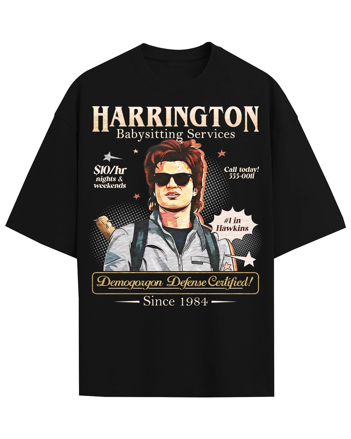 Stranger Things Vintage-Filmplakat, grafisches T-Shirt, Retro-TV-Show-Charaktere, bedruckt, für Männer, Frauen und Kinder, Freizeit-Tops für Fans. – Detail 8
