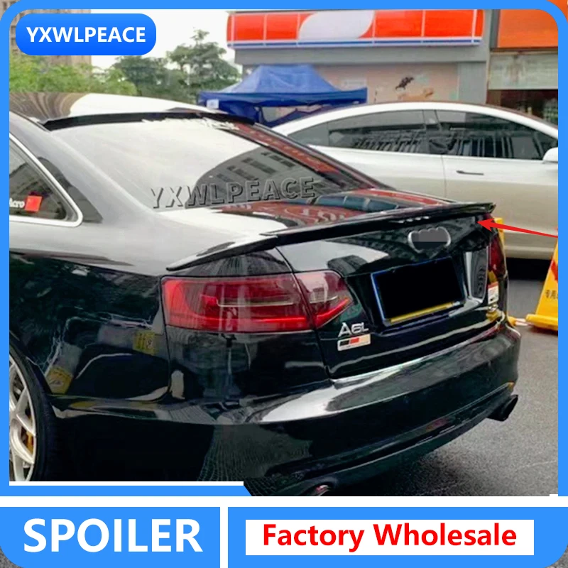 

For Audi A6 C6 Spoiler 2005 -2011 High Quality PU Material Primer Color Rear Trunk Lip Spoiler Body Kit Accessories