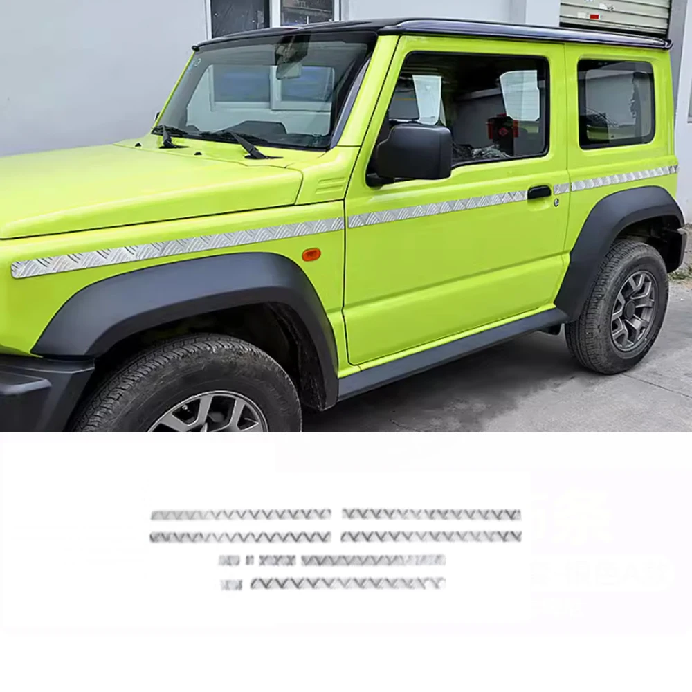 Aluminum Alloy Car Refit Car Body Side Door Molding Panel Decorative Cover Trim Fit for Suzuki Jimny JB64 JB74 2019-2024 10pcs