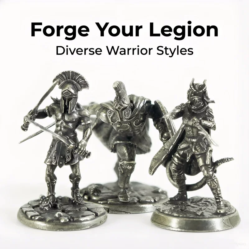 Metal Copper Spartan Warrior Soldier Model Figure Desktop Decor Board Game Chess Pieces Collection Toy Gift