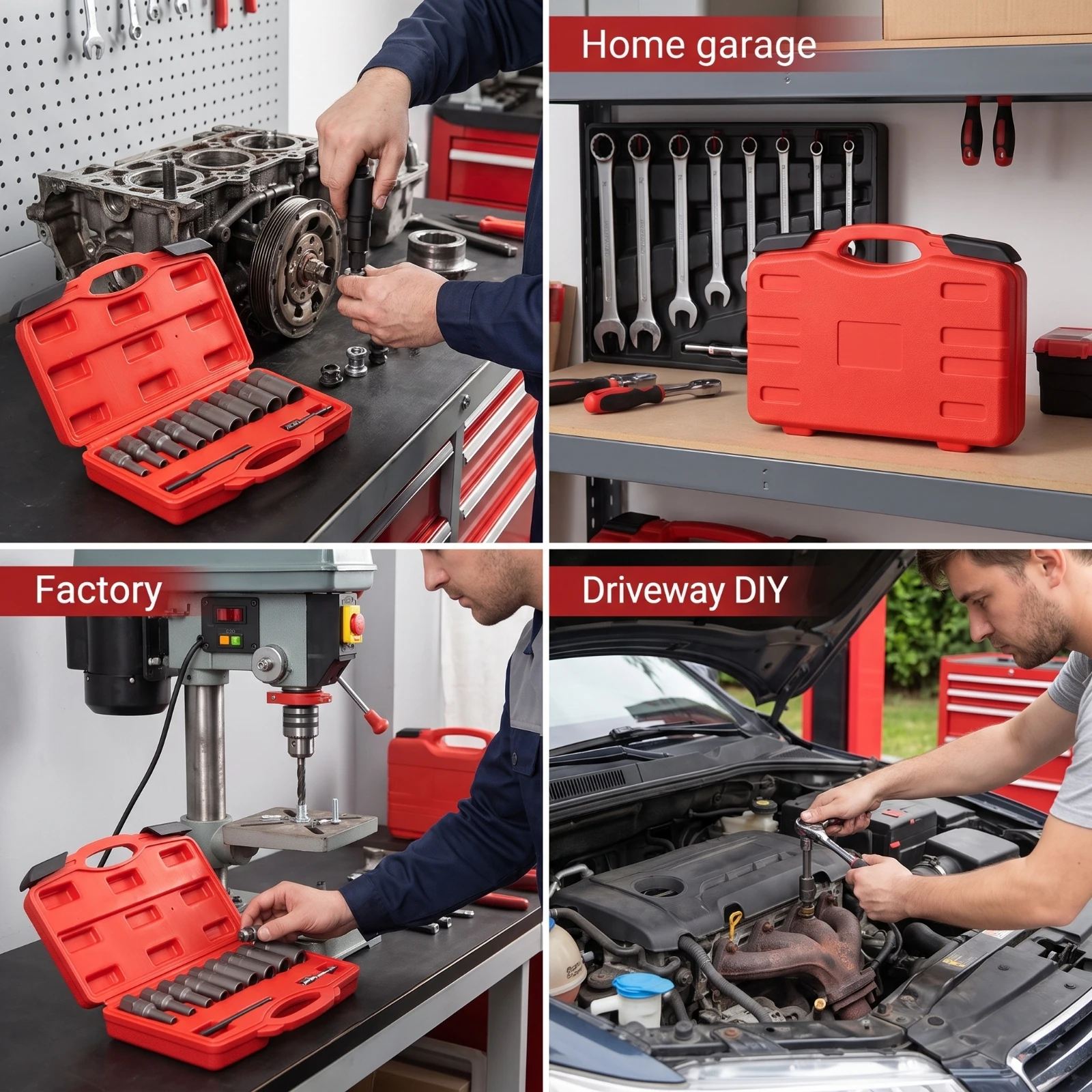 11 Pieces Nut Extractor Set Broken Bolt Extractor Socket Set Removal Tool Heat-Treated Deep-Well for Mechanics