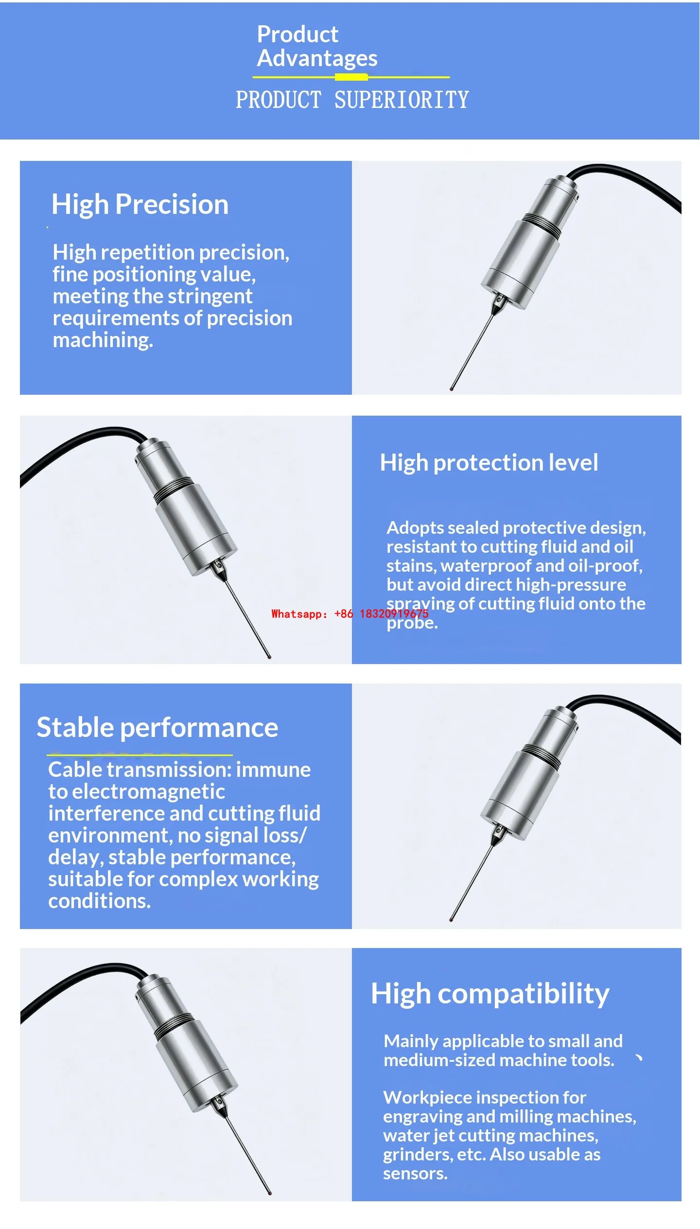 Cyclmotion MT25-Plus Wired CNC Machine Tool Probe (for Lathes and Engraving Machines) / MT25LED-Plus Edge Finder & Center Finder