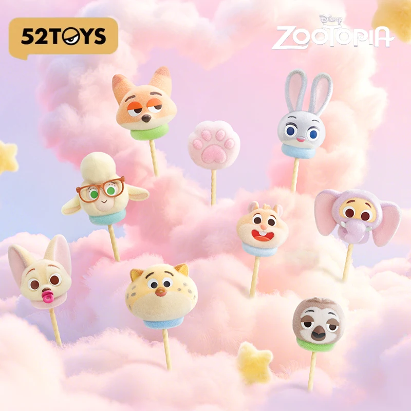 

In Stock Genuine 52TOYS Disney Zootopia Marshmallow Series Flocked Blind Box Finnick Flash Judy Desktop Ornament Collectibles