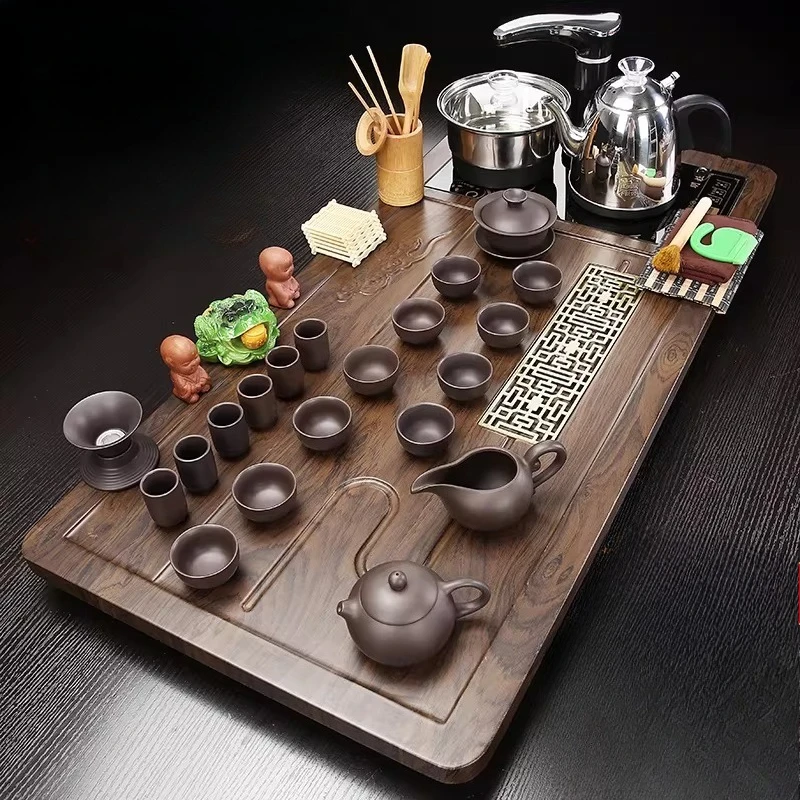 

Chinese Ceremony Tea Tray Nordic Drip Vintage Rectangle Rectangle Tea Tray Hospitality Luxury Bandeja Madera Home Decorationgs