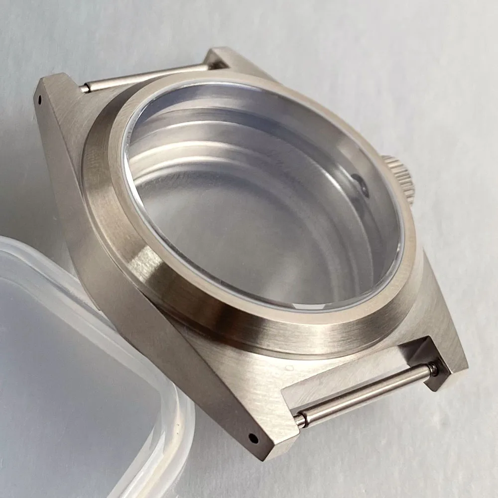 38 مللي متر الفولاذ المقاوم للصدأ نحى الغوص ساعة حافظة فقاعة الياقوت الزجاج صالح NH34AA NH35AA NH36AA ETA 2824 PT5000 ساعة الوصول