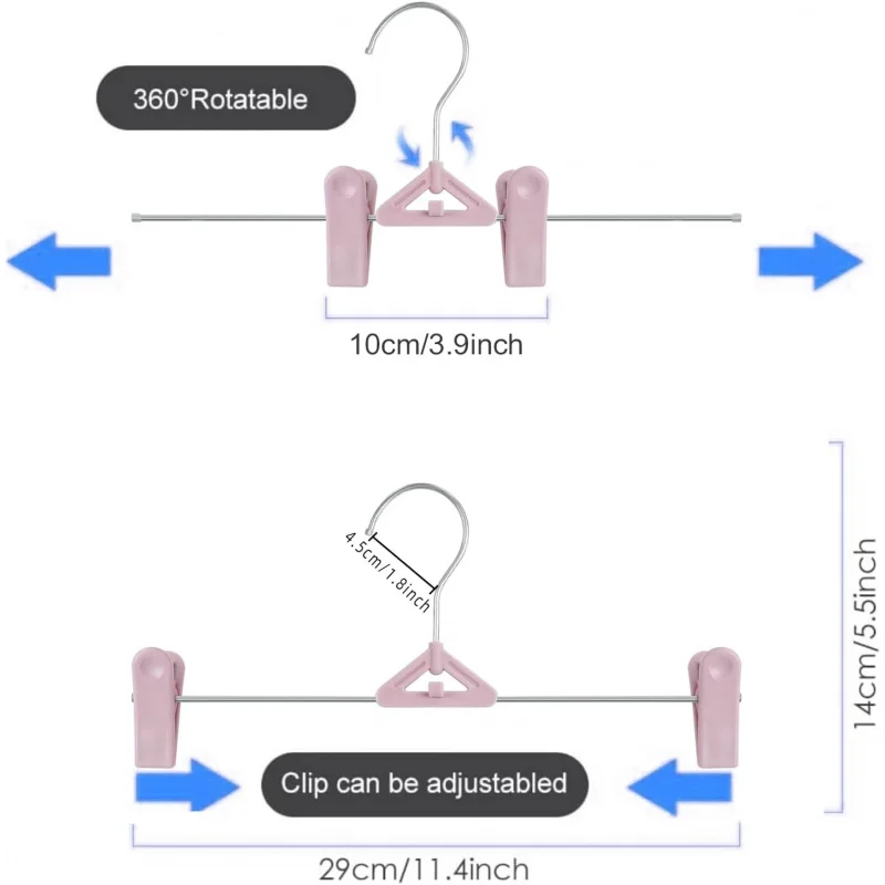 30 Pants Hangers with Clips, Skirt  Stackable Plastic Clothes Jean Ha