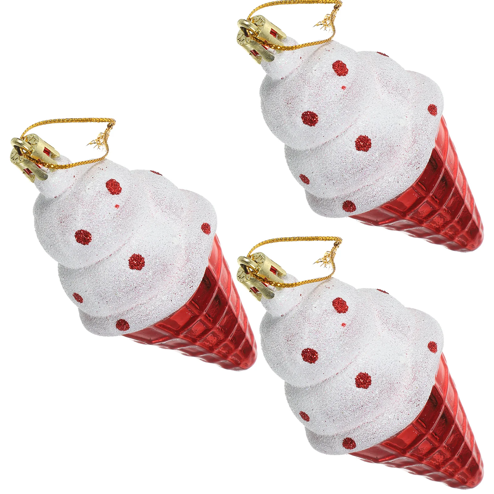 

3Pcs Ice Cream Hanging Xmas Tree Ornaments Decorative Christmas Acrylic Pendants Xmas Party Supplies Christmas Decorations