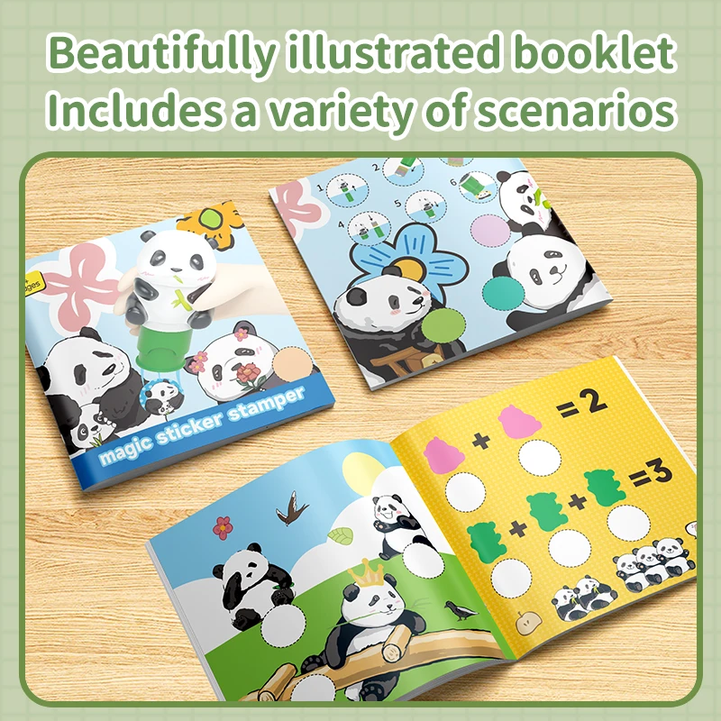 Children Panda Stamp Seals Stamps for Stationery Stickers Sticker Name Children\'s Clothing Seal Toy Toys Magic Child Birthday