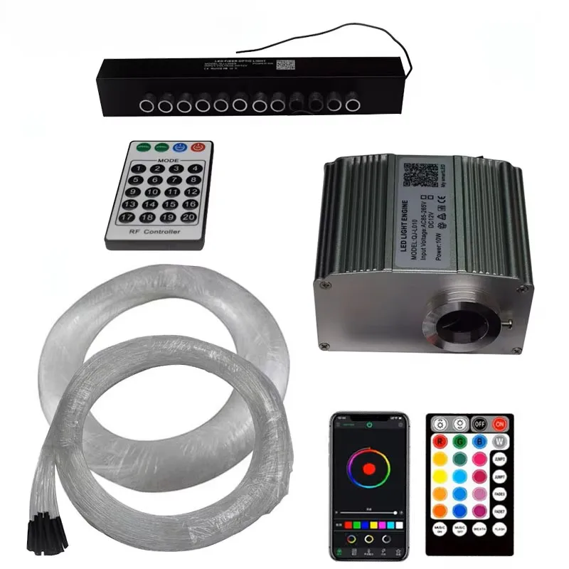 

High Brightness 10W RGBW LED Fiber Optic Light With APP 5W Shooting Star Fiber Optic Light Kit For Car Roof Starry sky Ceiling