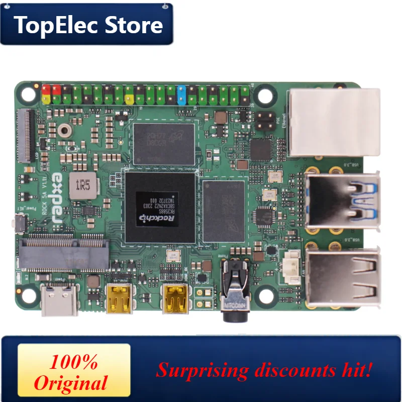 TopElec ROCK 5A Radxa Development Board ROCK 5A RK3588S Octa-core Single Board Computer, Raspberry Pi Compatible Replacement