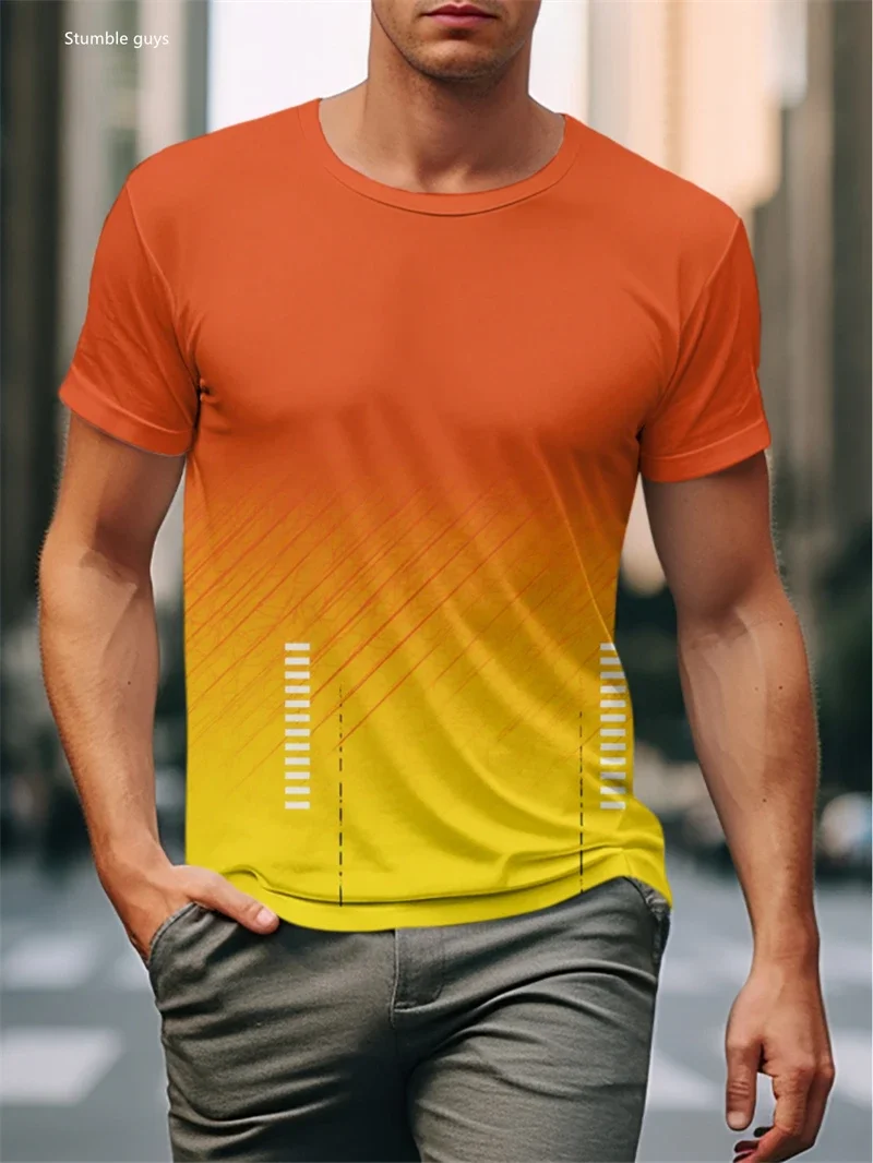 Summer Men's Large Size Casual Tee Anime Inspired Print Short Sleeve Soft Comfortable Loose Sports Jersey Fashion Tops