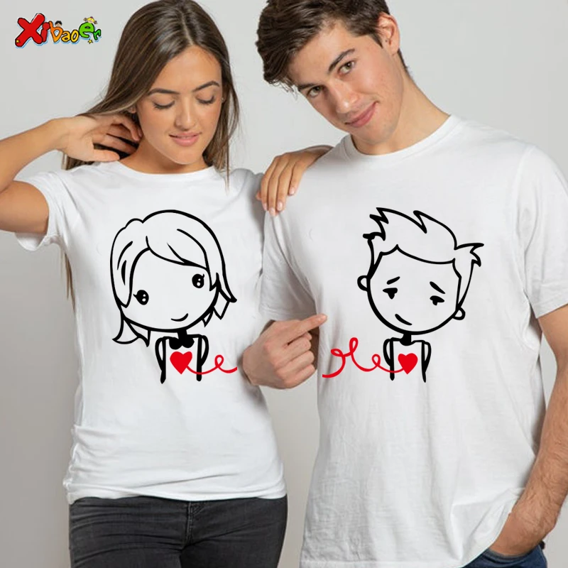 

Valentine Shirts Couple Outfits Lover Matching Valentines Day Clothing Summer Holidays Matching Man Woman Couples Tees Tshirts