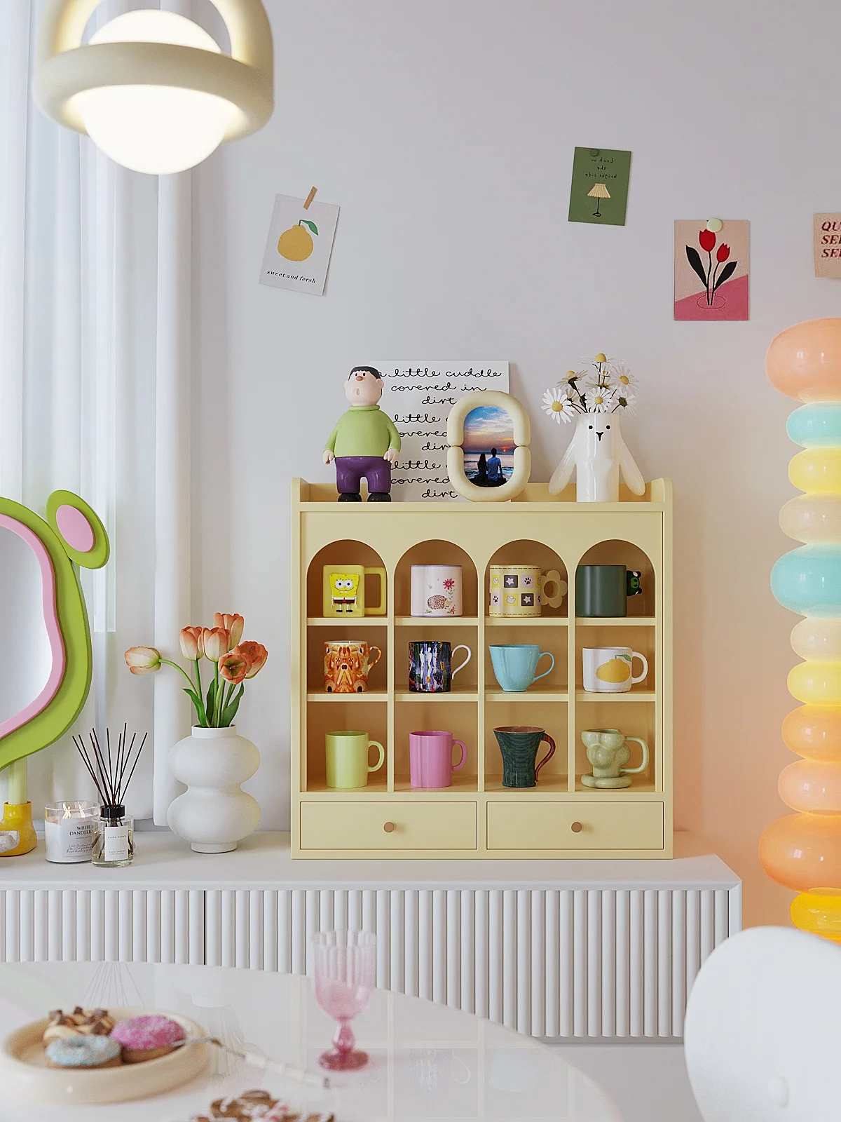 

Dopne Cup Holder Display Stand Living Room Desktop Multi-Purpose Cup Storage Organizer Wood Material No Brand Registered