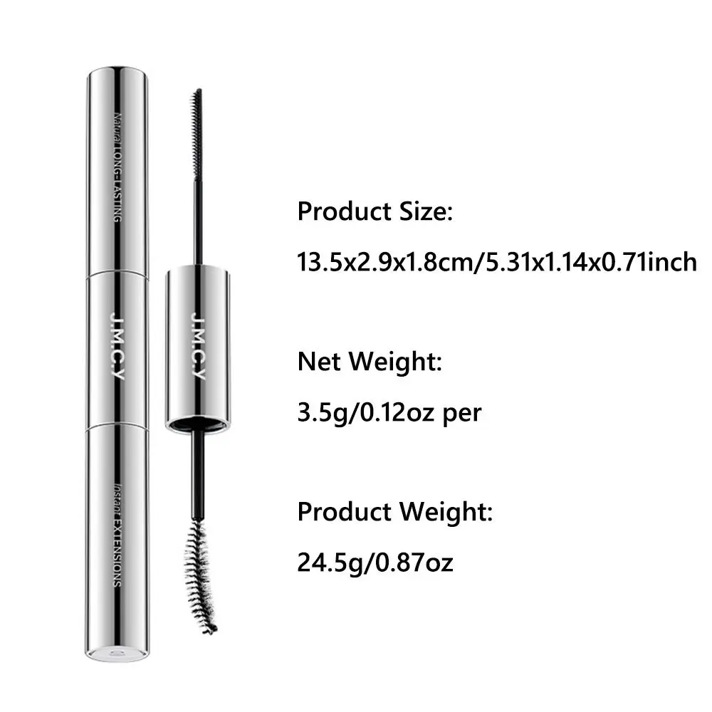 Mascara allongeant naturel à double tête, effet bouclé, tenue longue durée, résistant à la sueur, primaire anti-taches, maquillage quotidien