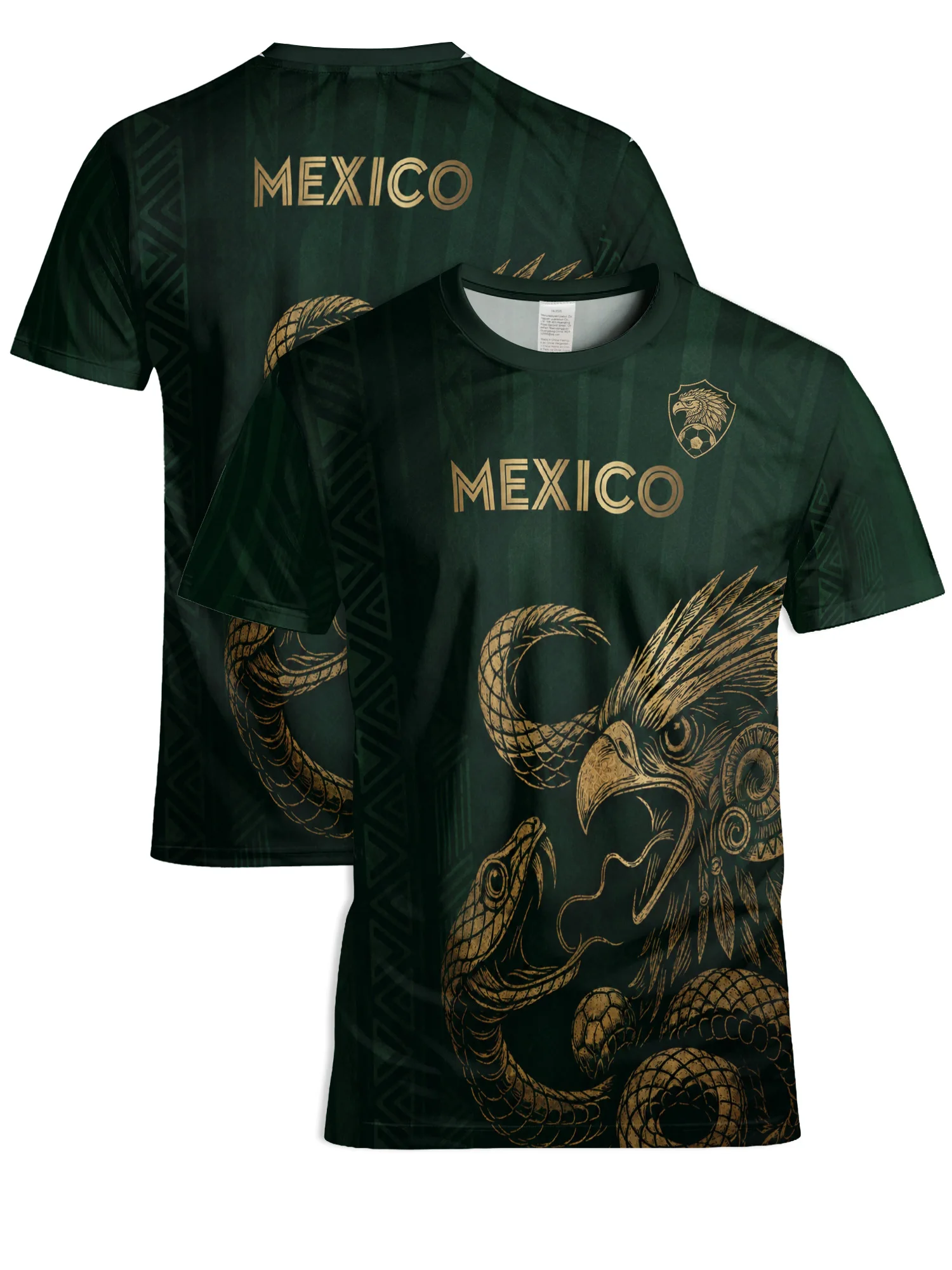 Mexico Soccer Jersey Men, Breathable Football Shirt Short Sleeve Mexican National Team Style Fan Jersey