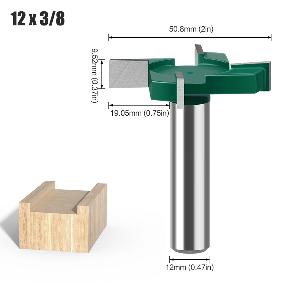 Fresa per la lavorazione del legno con design a quattro lame compatibile con macchine elettriche e CNC Set di punte per scanalatura da 12 mm