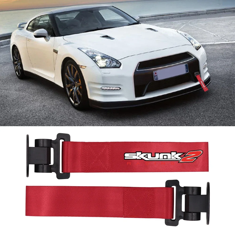 Car Styling Skunk2 Universal JDM Light Weight Racing Trailer Rope Belt Hook Strap Nylon Tow Straps Modification Drift Decoration