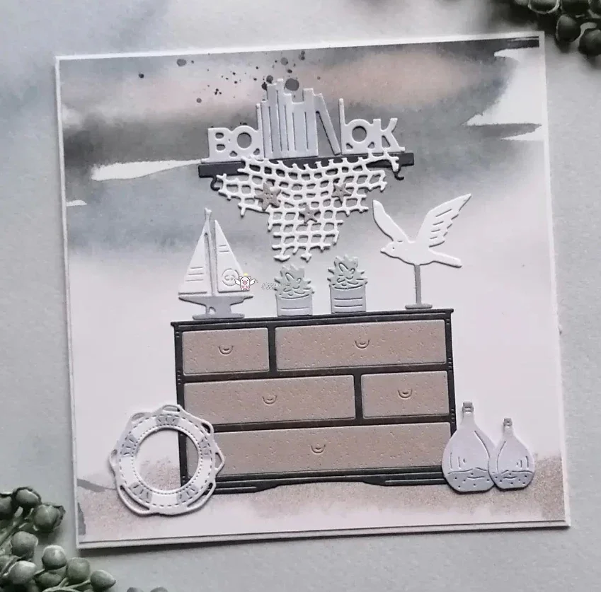 

Металлические вырубные формы Piggy Craft: вырубные ножи-трафареты для скрапбукинга, декоративные элементы в морском стиле с изображением чайки