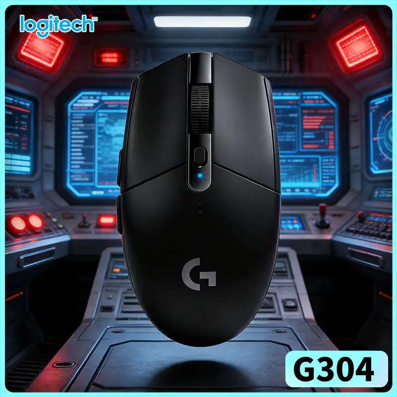 Mouse Gamer Sem Fio Logitech G304 LIGHTSPEED 12000 DPI 1ms Latência Sensor HERO Bateria de 250h Construção Durável para Uso Escolar