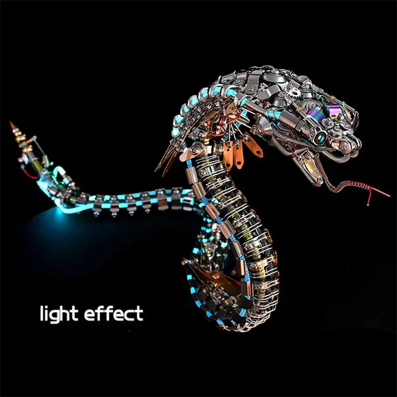 기계 뱀파이어 코브라 뱀 3D 퍼즐 금속 모델 구축 키트 퍼즐 모델 DIY 조립 장난감 성인을위한 어린이 선물