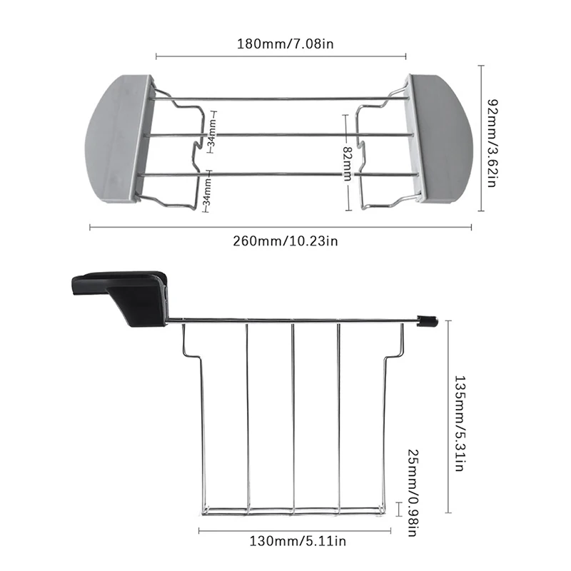 Foldable Bread Warming Rack Stainless Steel Sandwich Holder Cage Anti-scalding Handle Toaster Accessory Kitchen Utensils