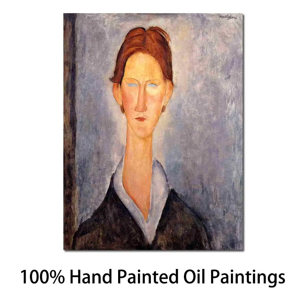 

Portrait Oil Painting Woman Young Man by Amedeo Modigliani Room Decor Hand Painted High Quality