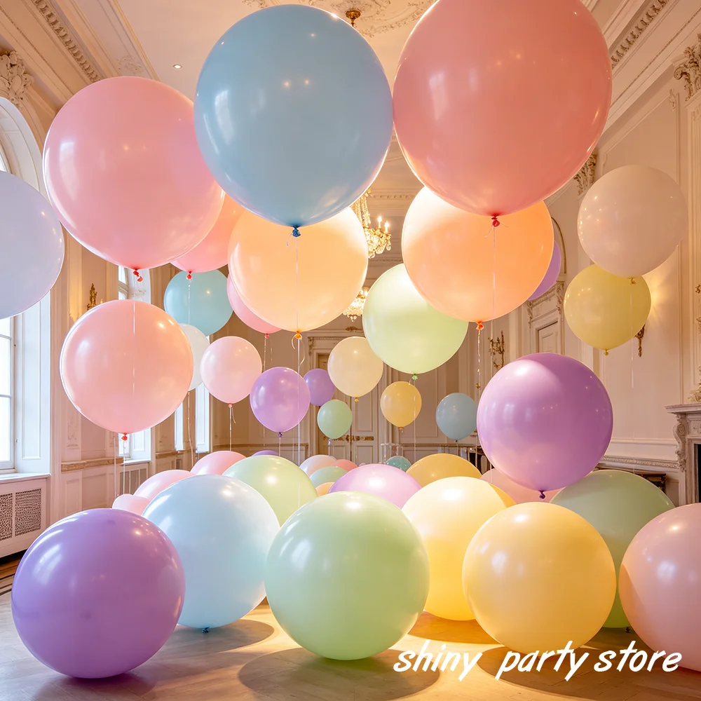 

6/12/24pcs 18 Inch Macaron Latex Balloons Large Round Pastel Helium Balloon for Birthday Wedding Baby Shower Party Decoration