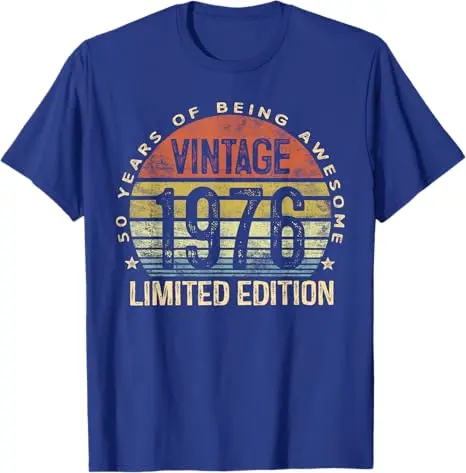 Vintage 1976 Limited Edition 50 Jahre alt Geschenke zum 50. Geburtstag T-Shirt Damen Herren Mode T-Shirt mit tollem Spruch Mama Papa Geburtstagsgeschenk – Detail 11