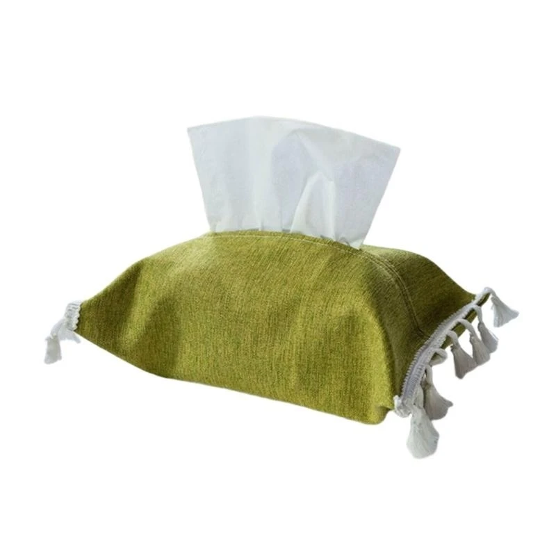 

652F Simple Designs Fabric Tissue Holder Adds Warmth to Any Room Decoration for Living Room Bedroom or Office Supplies Use