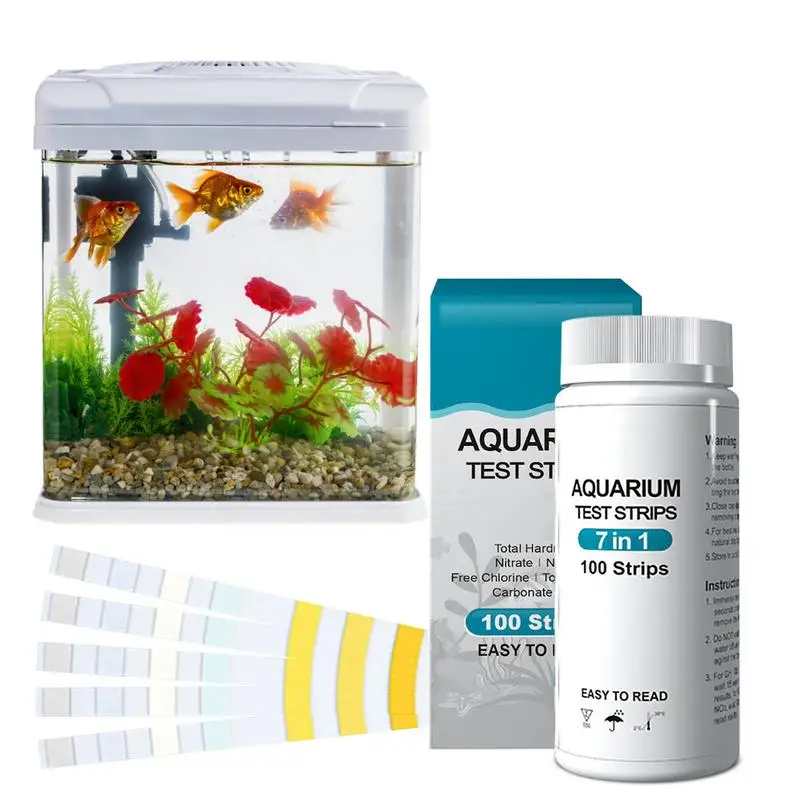 Kit di Test per acquario da 100 pezzi per Kit di Test per acqua salata Freshwaters 7 In 1 strisce reattive per acquari PH NO3 NO2 GH KH CI TCLs